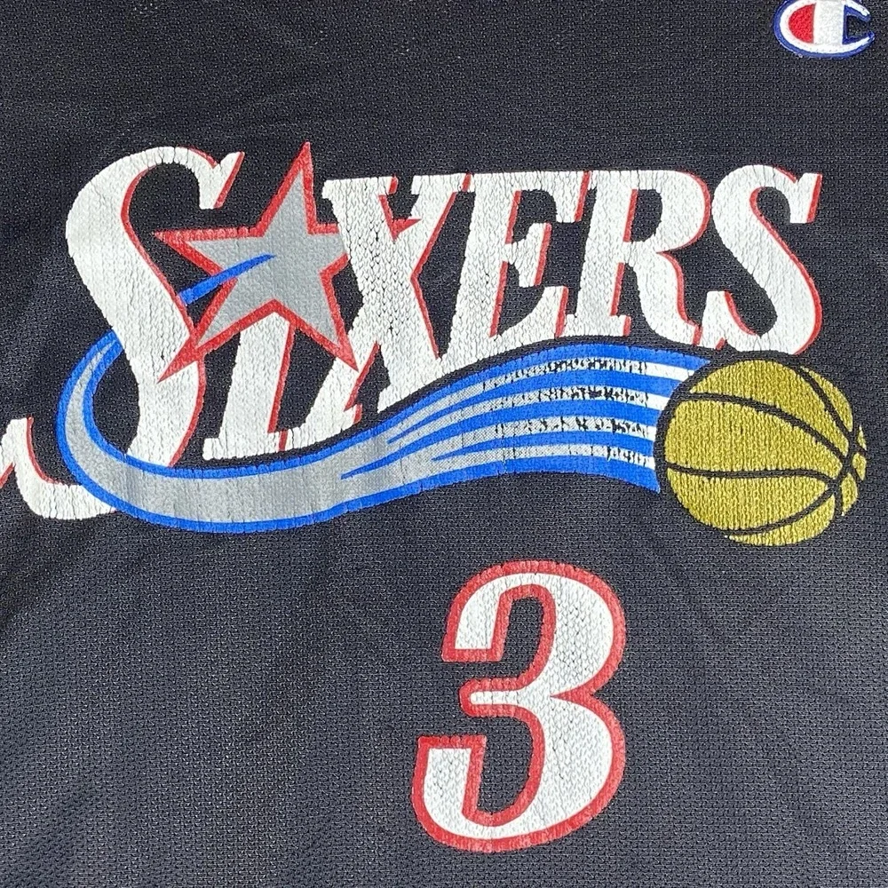 Champion Allen Iverson Jersey Mens XL Black Vintage Philadelphia 76ers NBA - Picture 7 of 7